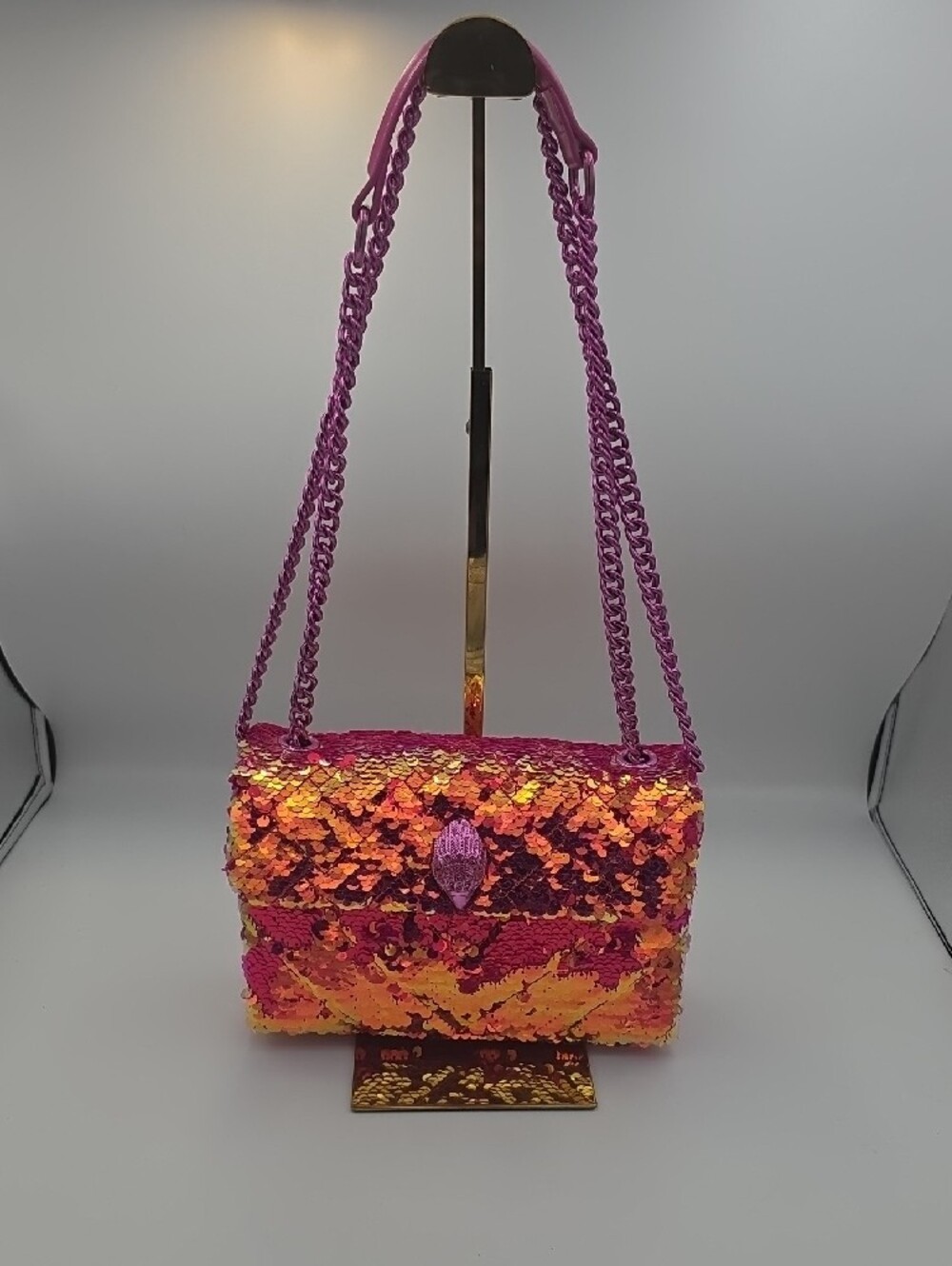 Kurt Geiger Pink & Gold Sequin Chain Small Shoulder/Crossbody Bag (NWOT)💕